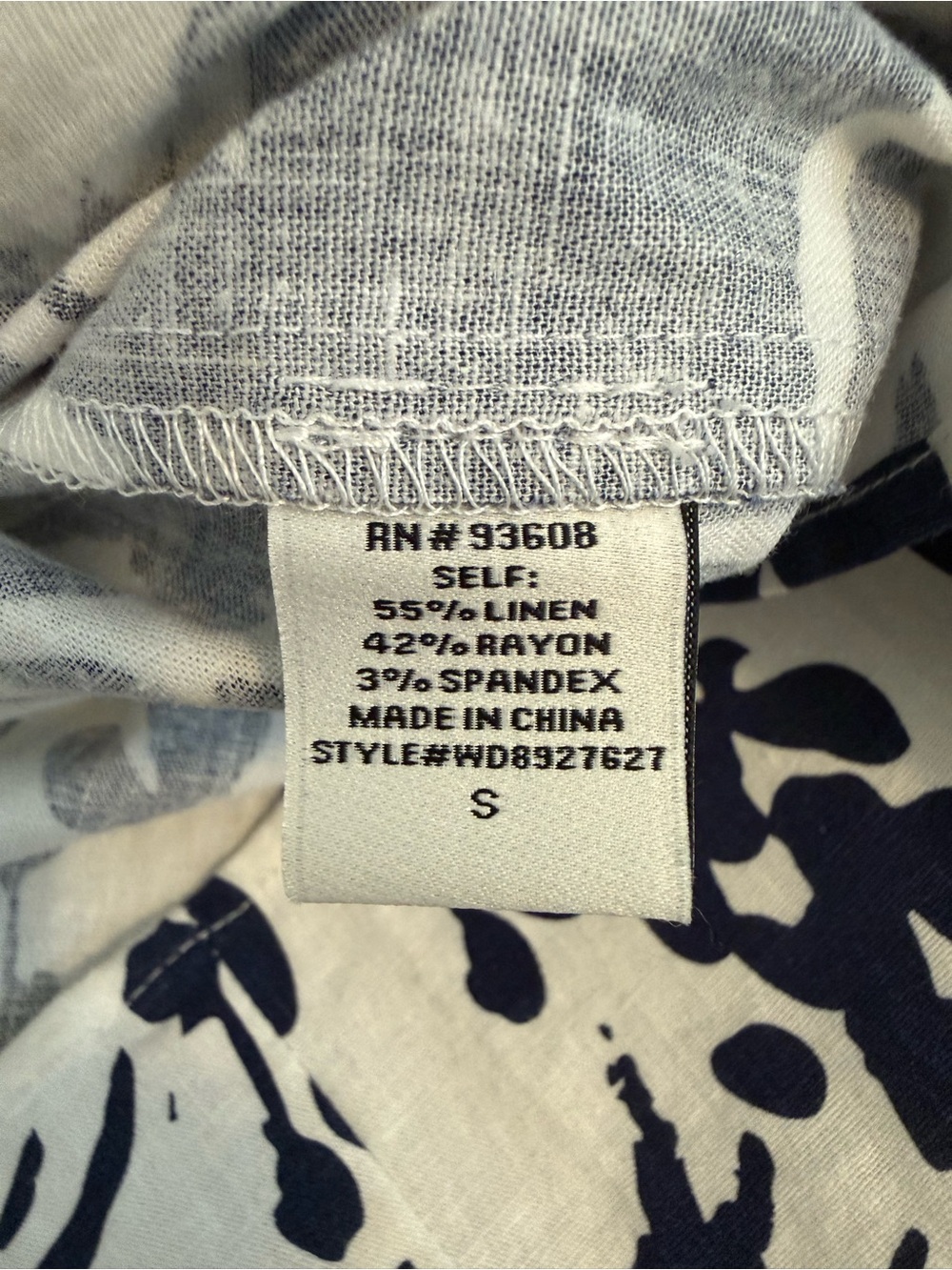 Willow Blue and White Midi Dress Size Small Puff Sleeves - Picture 9 of 10